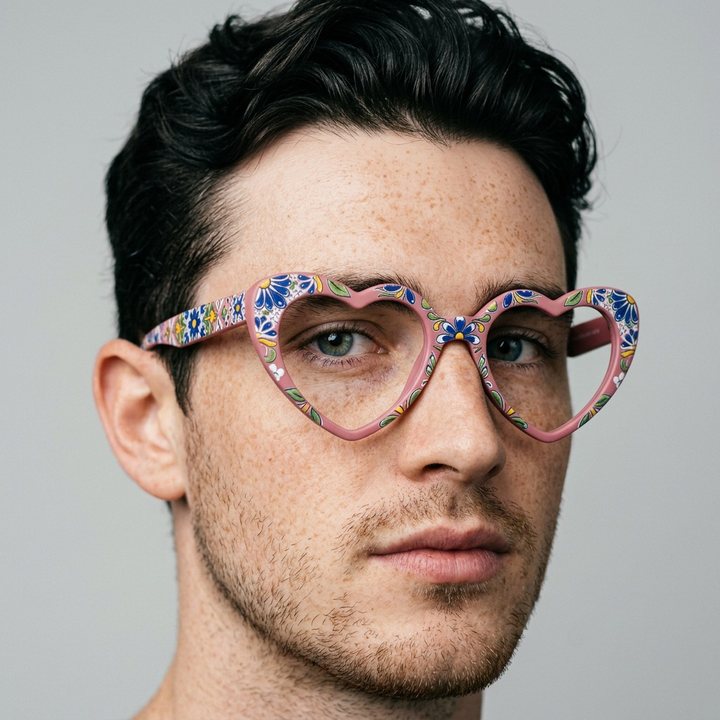 EYWR — Talavera-printed heart glasses